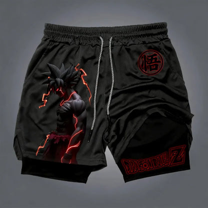 Dragon Ball Goku Unisex Harajuku Anime Printed 2026 Summer New Product Loose Sports Breathable Quick Drying Double Layer Shorts
