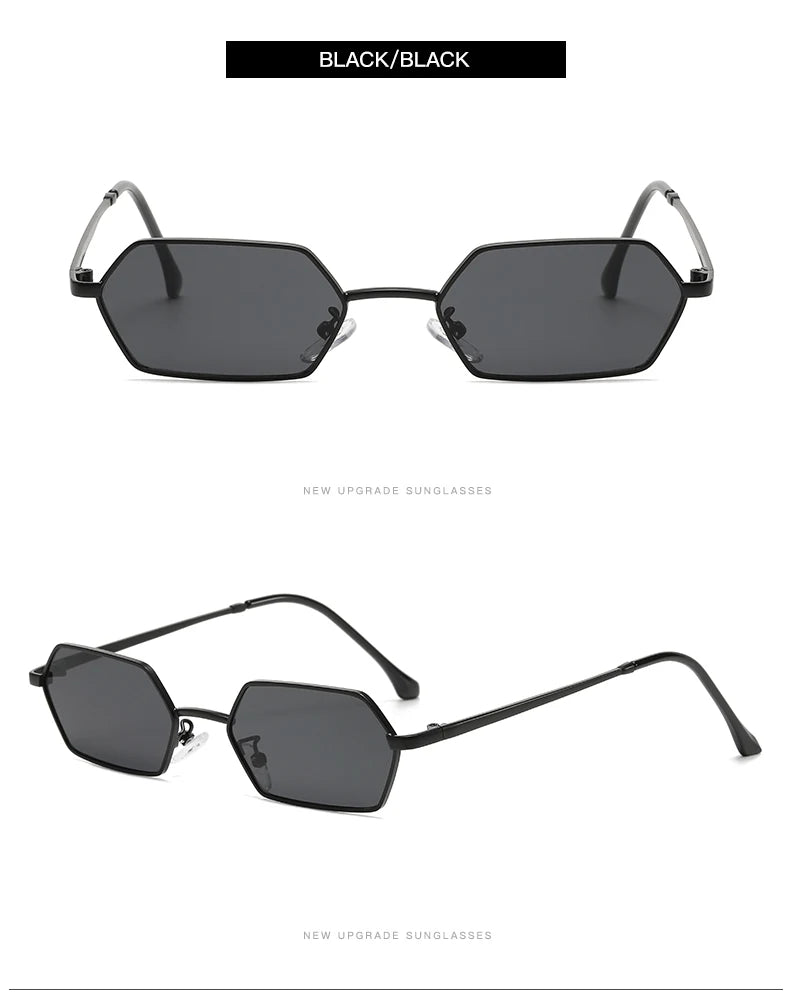 New Personalized Small Frame Polygon Sunglasses Retro Women Square Sun Glasses Fashion Men Street Photography Eyeglasses