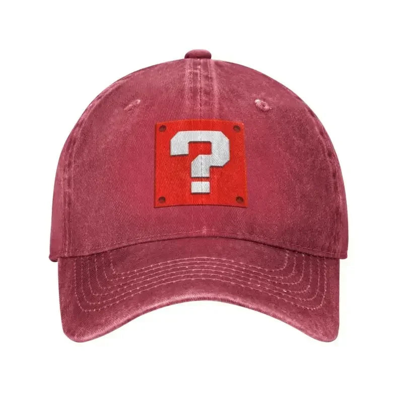 Gorra de béisbol personalizada de moda con diseño de dibujos animados, con pregunta, bloque, para mujer y hombre, ajustable, unisex, de algodón, estilo «dad hat», gorras snapback de alto rendimiento