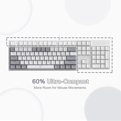 Redragon K617 Fizz 60% Wired RGB Gaming Keyboard, 61 Keys Hot-Swap Compact Mechanical Keyboard Red Switch