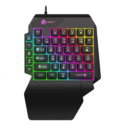 35 Tasten Einhand-Mini-Gaming-Tastatur USB, ultraflache kabelgebundene Tastatur mit Hintergrundbeleuchtung für Laptop, Desktop-PC und Smartphone