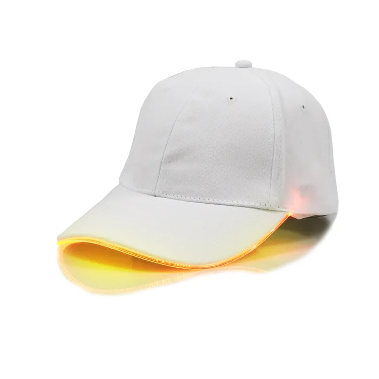 Șapcă cu LED-uri din fibră optică, cu 7 culori luminoase, șapcă de baseball EDC strălucitoare, încărcare USB, șapcă luminoasă, șapcă LED de performanță