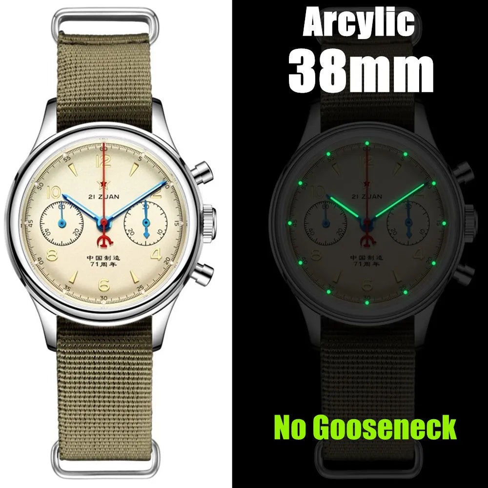 SEAKOSS 1963 Chronograph 42mm 40mm 38mm Sapphire Original Seagull ST1901 Movement With Gooseneck Pilot Men's Mechanical Watches