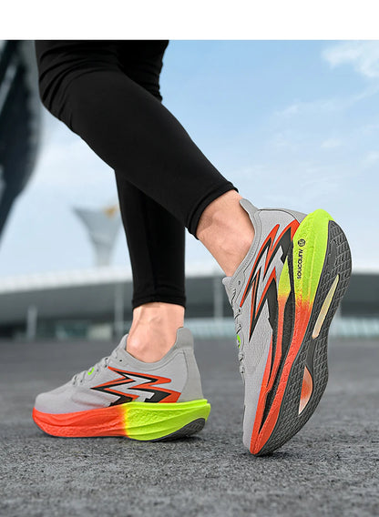 Nye løbesko med carbonplade til maraton, mænd, sport, åndbare, lette, komfortable sportssneakers til kvinder, skridsikre, casual