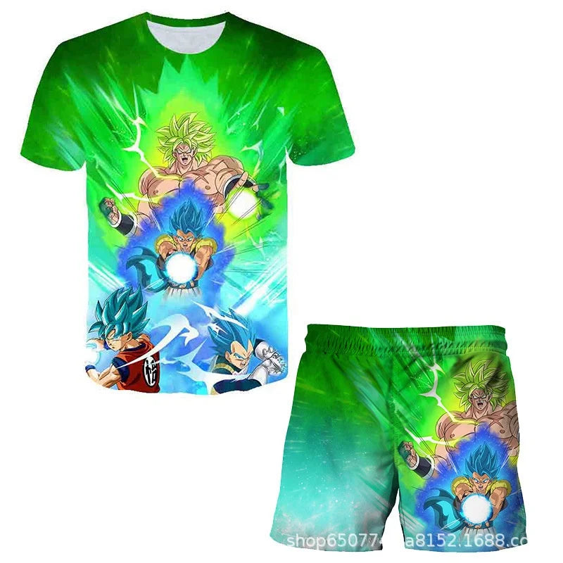 Conjunto infantil de verano Dragon Ball 2026: camiseta y pantalones cortos para niño, set de 2 piezas