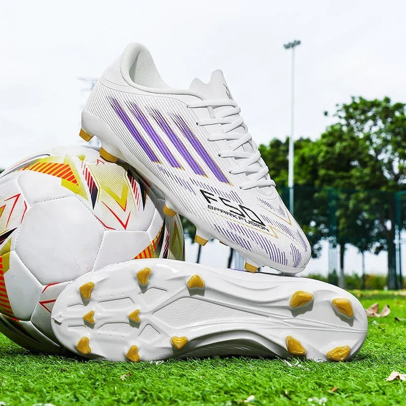 Nouvelles chaussures de football pour hommes, baskets confortables, chaussures de football professionnelles à cheville haute, chaussures de sport unisexes antidérapantes TF/FG pour garçons