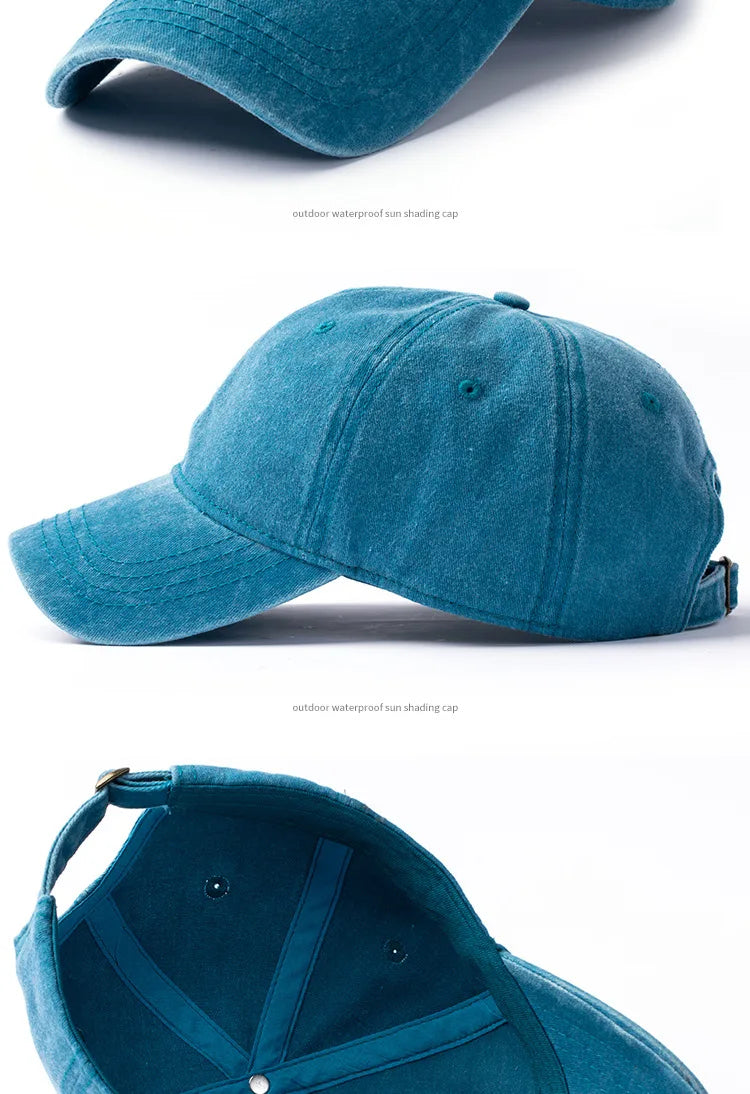 Men Women 53-56cm 56-59cm 60-63cm Vintage Unstructured Baseball Cap Washed Cotton Adjustable Cap for Big/ Small Head and Kids