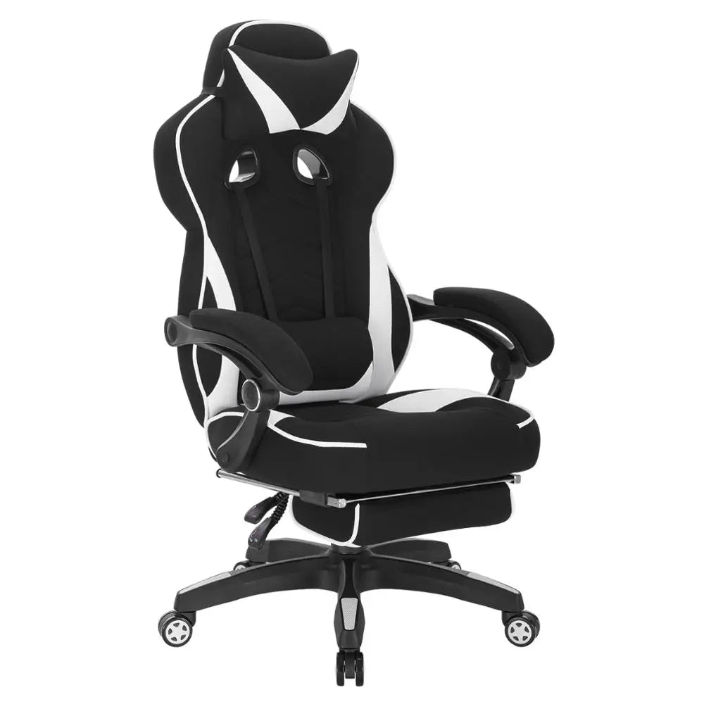 WOLTU Swivel  Gaming Racing Chair Desk Office Computer Chair Sports Seat with Headrest Lumbar Cushion Footrest Gamer Chair